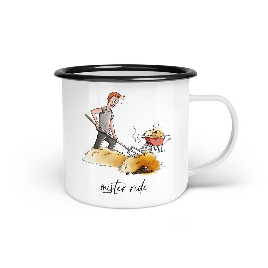 Emaille-Tasse "Mister ride"