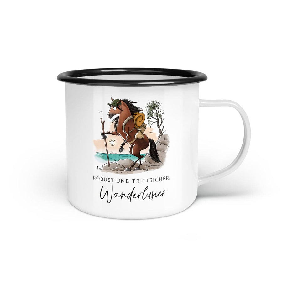 Emaille-Tasse "Wanderlusier"