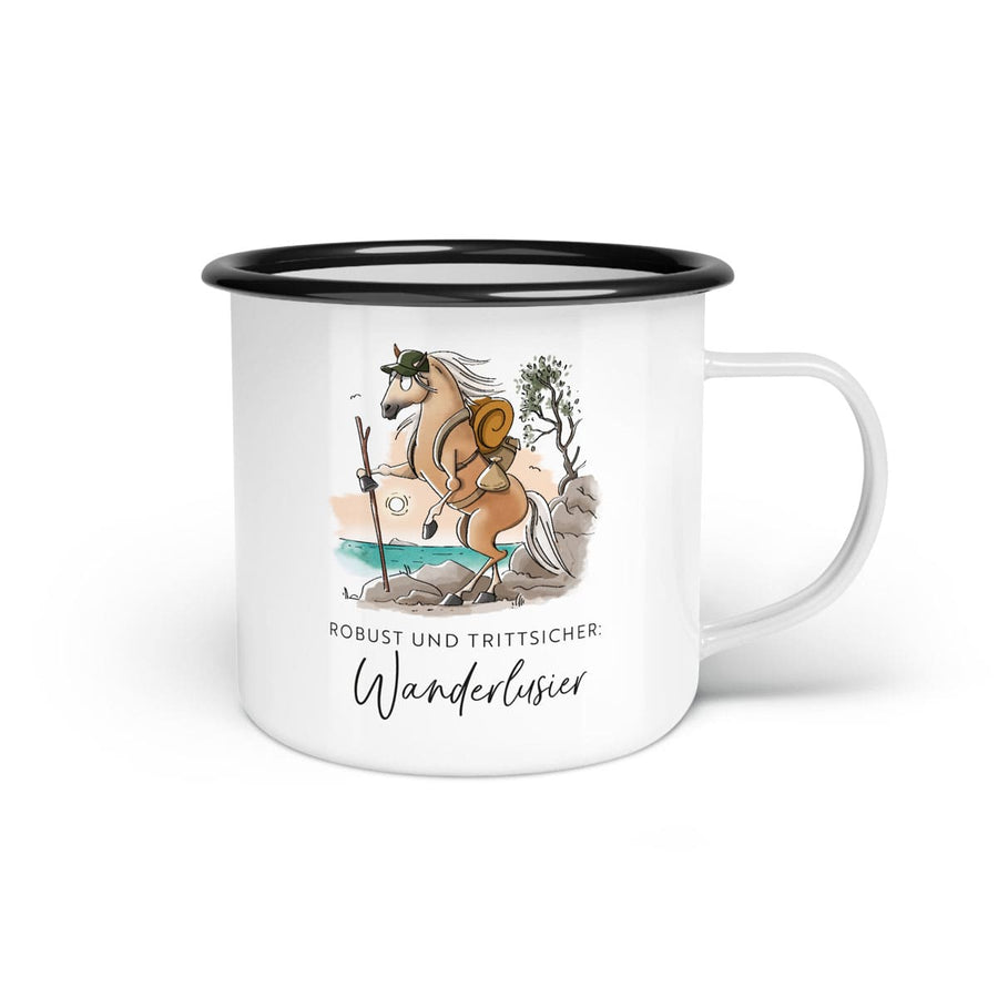 Emaille-Tasse "Wanderlusier"