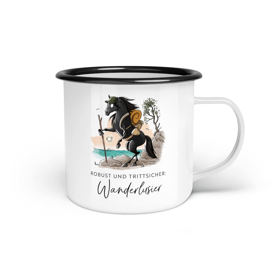 Emaille-Tasse "Wanderlusier"