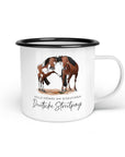 Emaille-Tasse "Deutsche Streitponys"