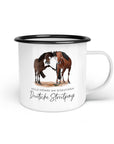 Emaille-Tasse "Deutsche Streitponys"