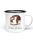 Emaille-Tasse "Deutsche Streitponys"