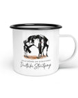 Emaille-Tasse "Deutsche Streitponys"