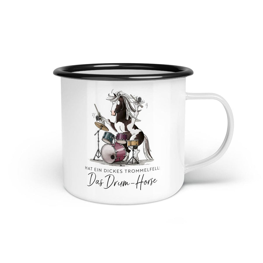 Emaille-Tasse "Drum-Horse"