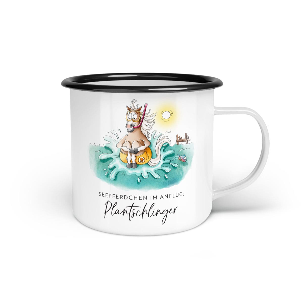 Emaille-Tasse "Plantschlinger"