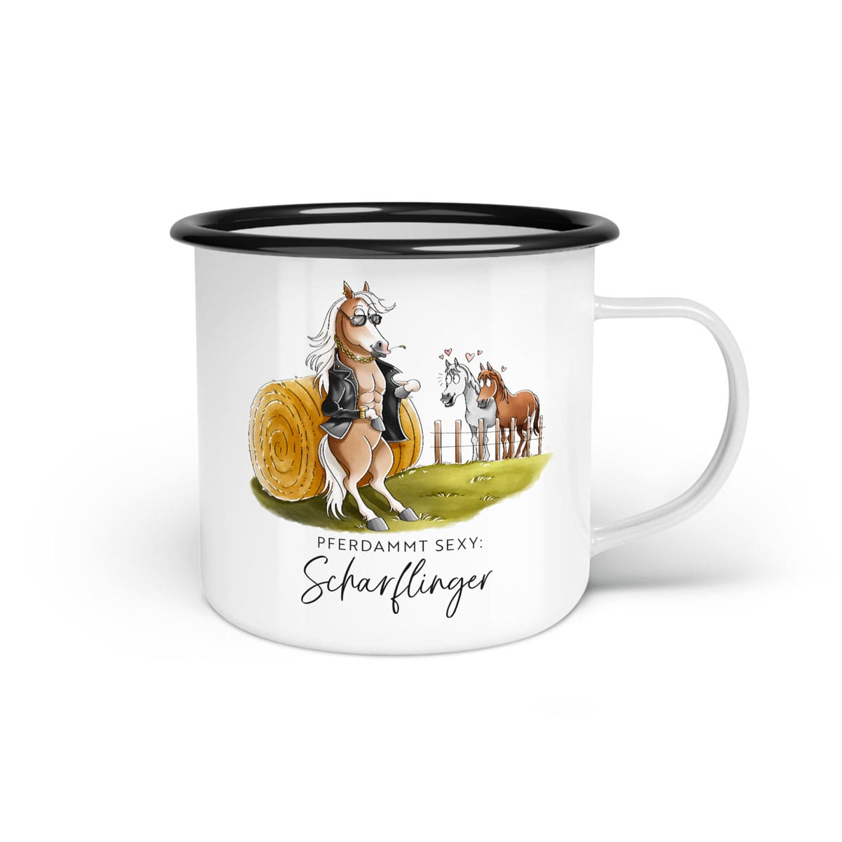 Emaille-Tasse "Scharflinger"