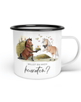 Emaille-Tasse "Willst du mich heuraten?"