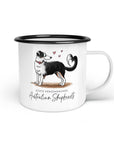 Emaille-Tasse "Australian Shephearts"