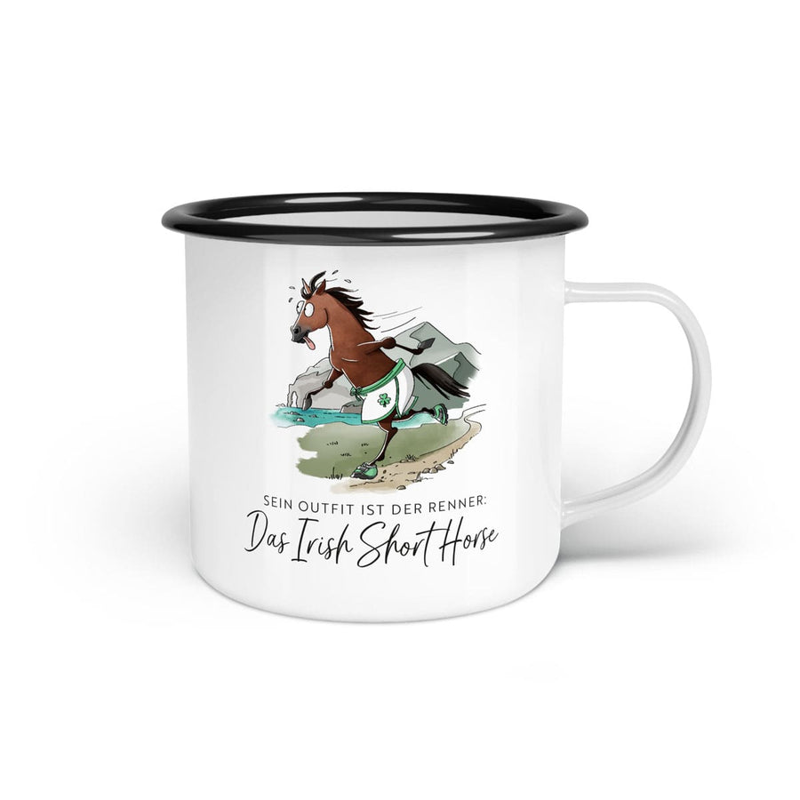 Emaille-Tasse "Irish Short Horse"