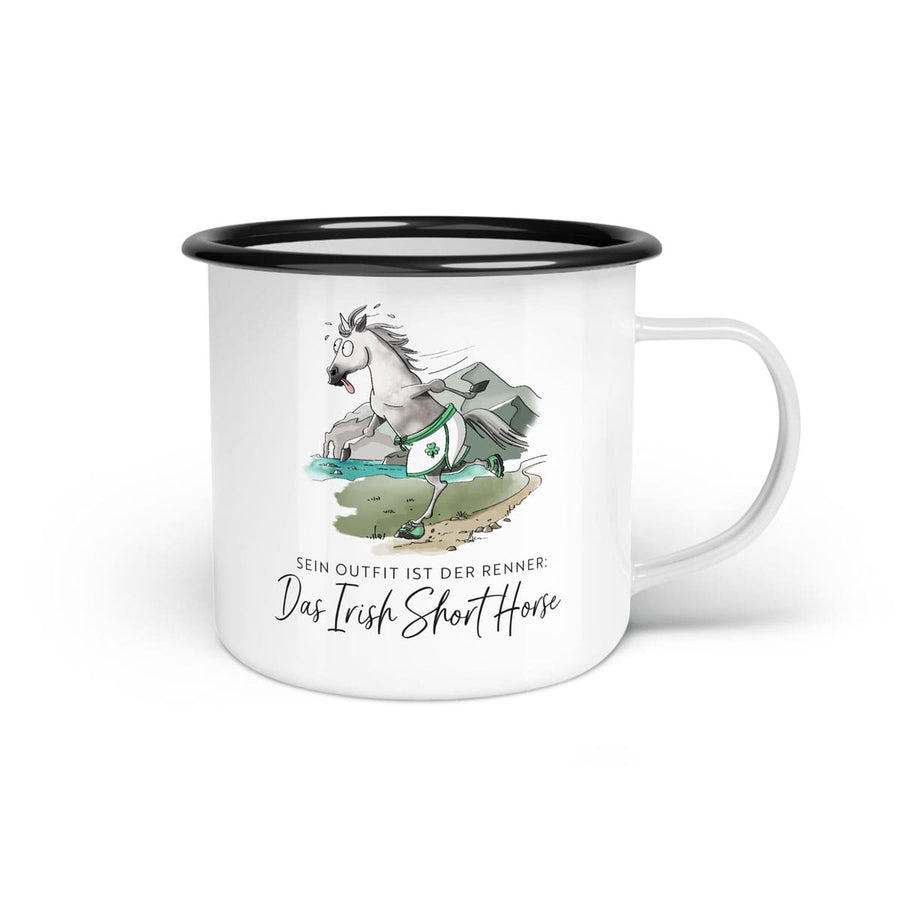 Emaille-Tasse "Irish Short Horse"