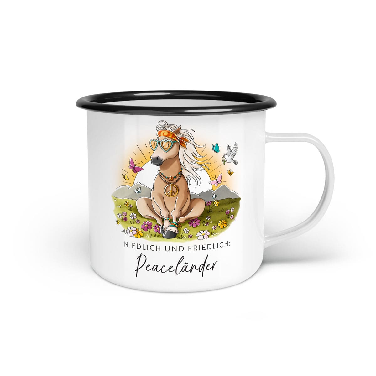 Emaille-Tasse "Peaceländer"