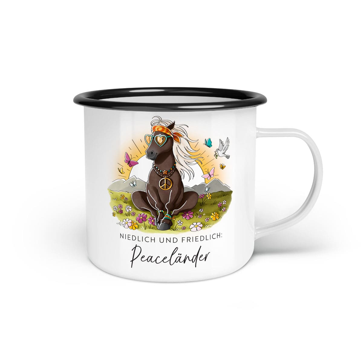 Emaille-Tasse "Peaceländer"