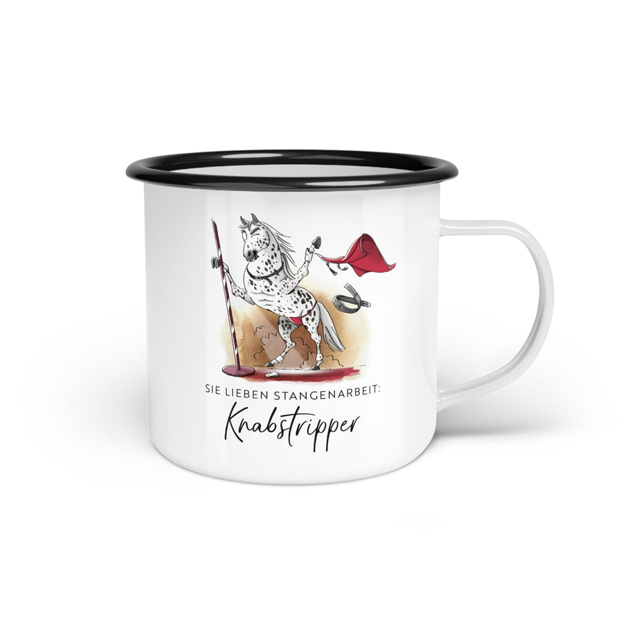 Emaille-Tasse "Knabstripper"