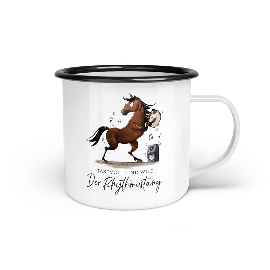 Emaille-Tasse "Rhythmustang"