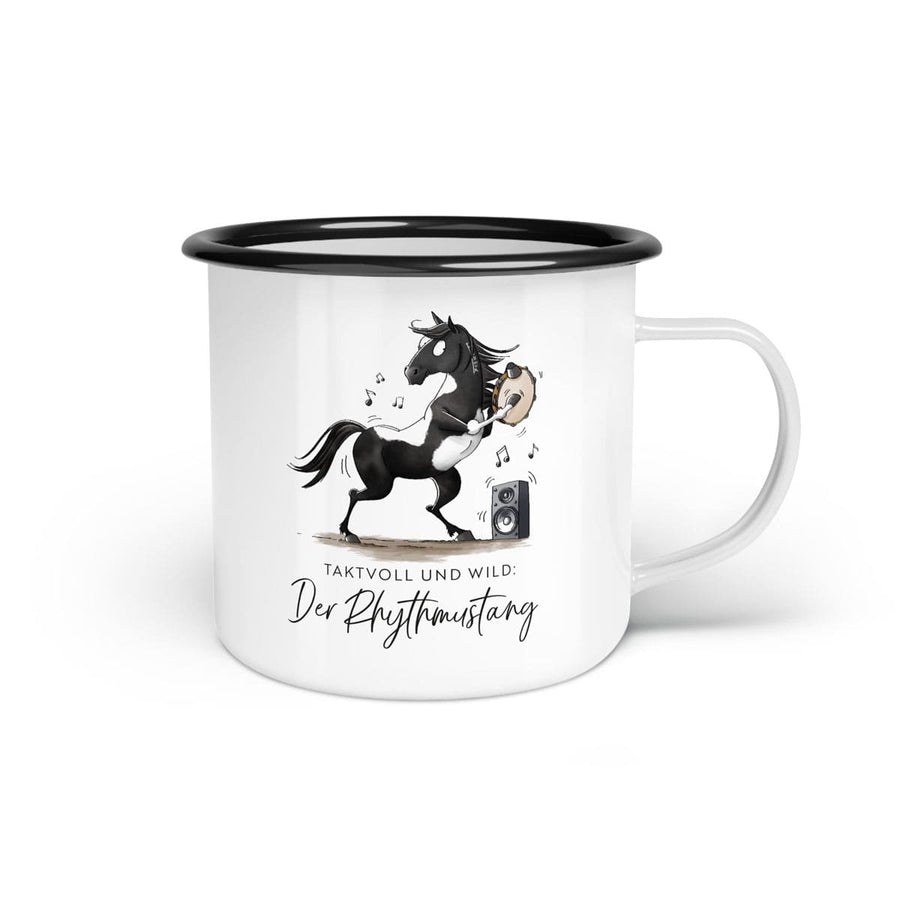 Emaille-Tasse "Rhythmustang"