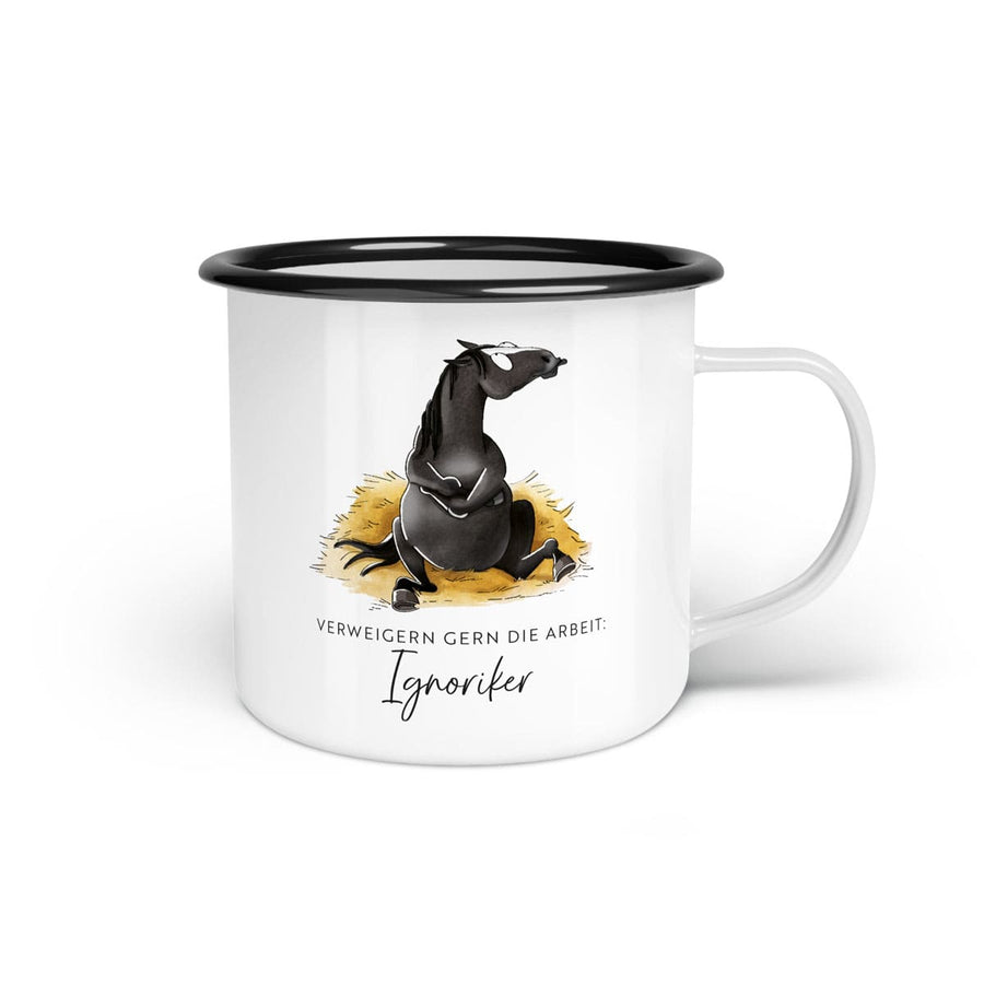 Emaille-Tasse "Ignoriker"