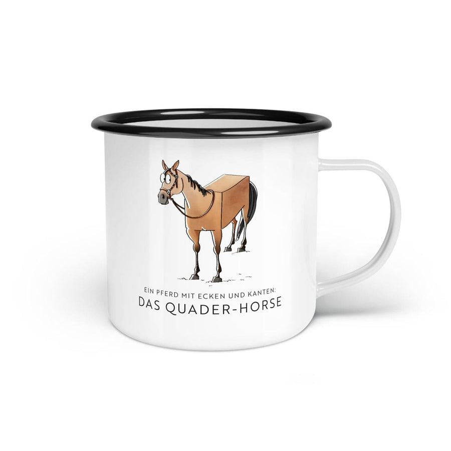 Emaille-Tasse "Quader-Horse"