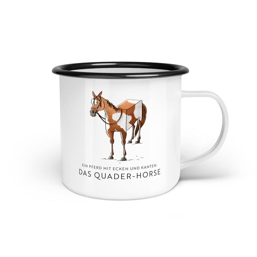 Emaille-Tasse "Quader-Horse"