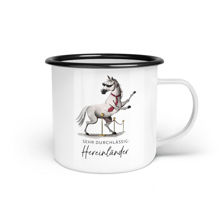 Emaille-Tasse "Hereinländer"