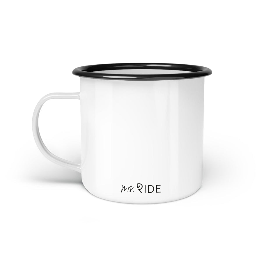 Emaille-Tasse "Englisches Rollblut"