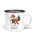 Emaille-Tasse "Ho Ho Horse"