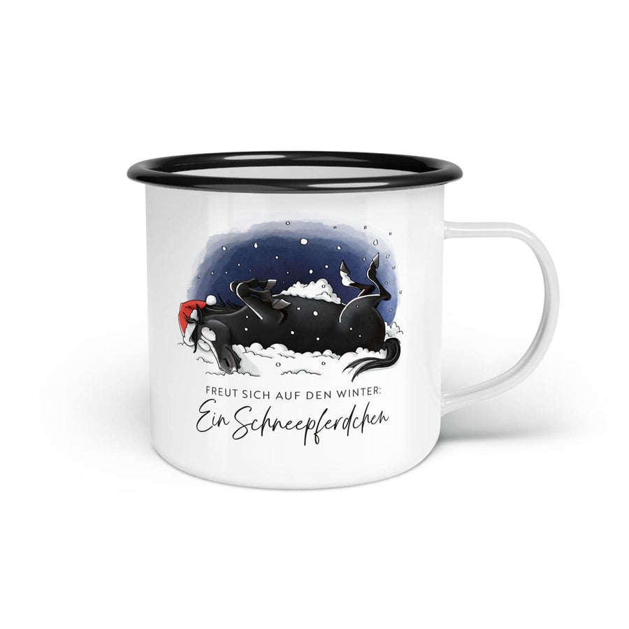 Emaille-Tasse "Schneepferdchen"