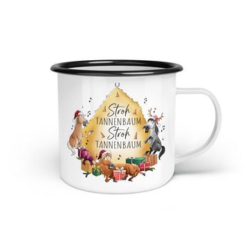 Emaille-Tasse "Stroh Tannenbaum"