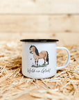 Emaille-Tasse "Welsh ein Glück!"