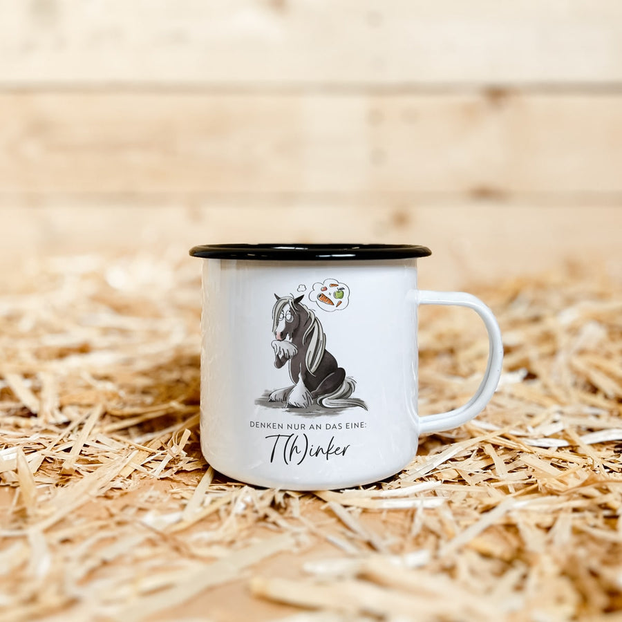 Emaille-Tasse "T(h)inker"