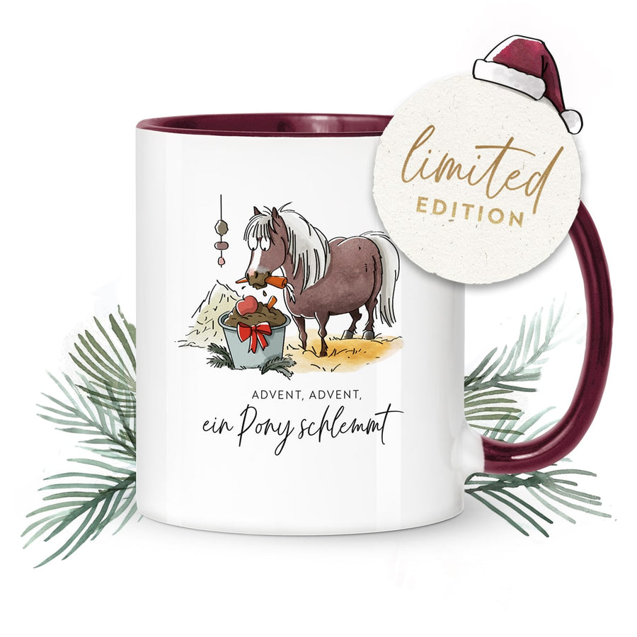 Advents-Tasse "Ein Pony schlemmt"