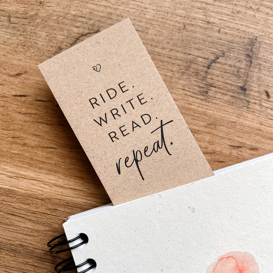 Lesezeichen "ride. write. read. repeat."