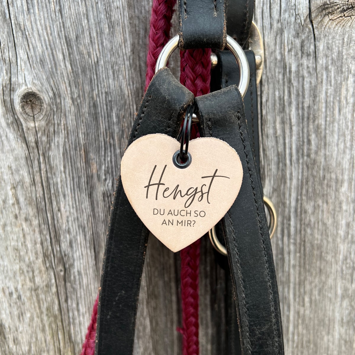 Lederanhänger "Hengst du auch so an mir?"