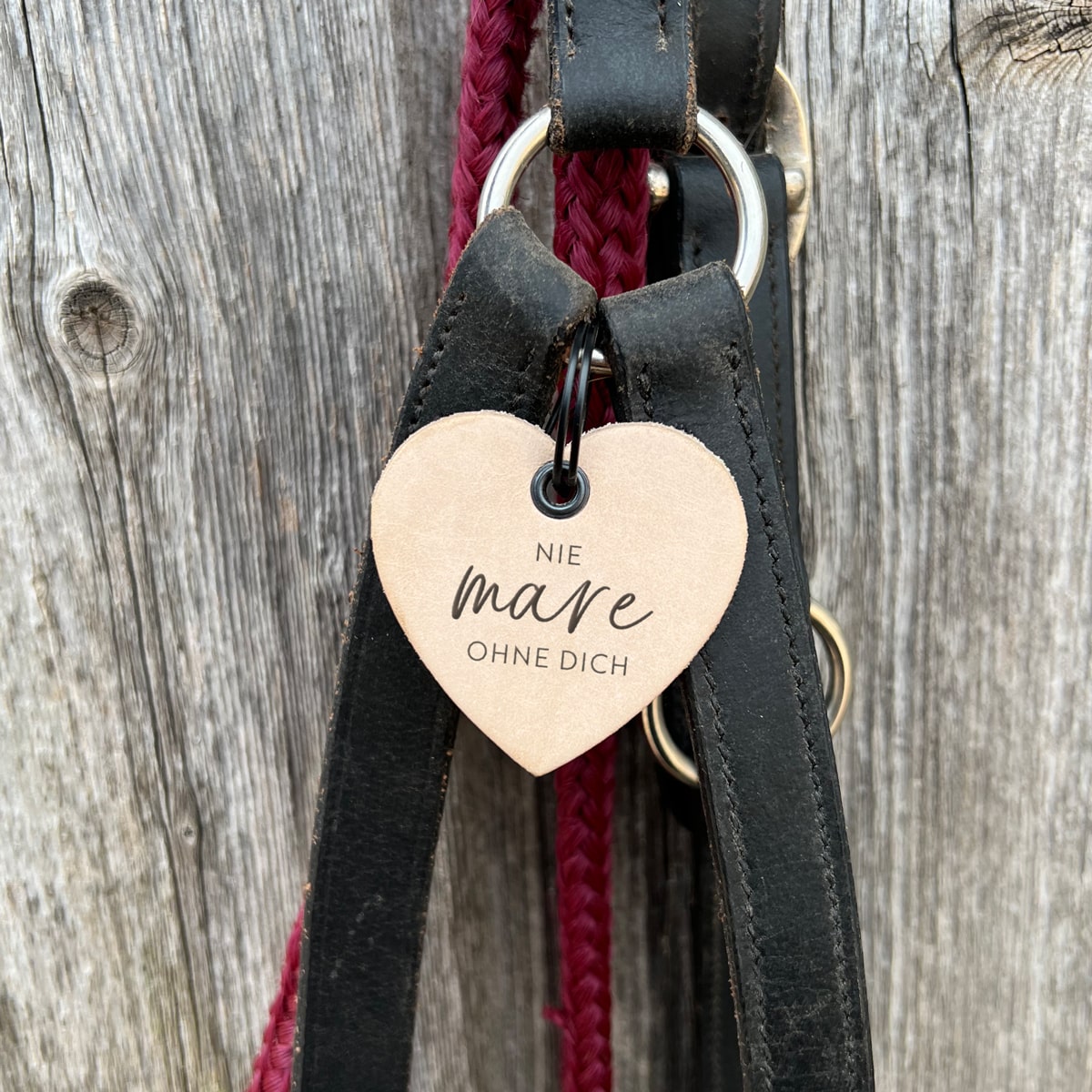 Lederanhänger "Nie mare ohne dich"