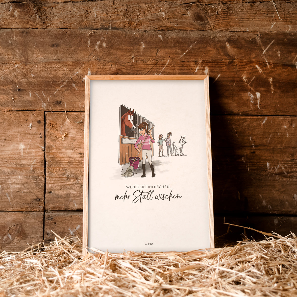 Poster "Weniger einmischen, mehr Stall wischen"