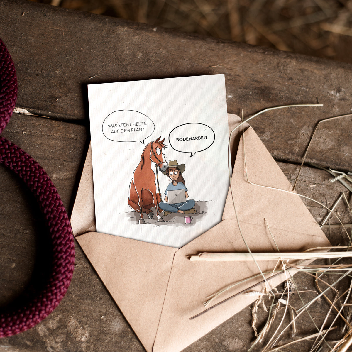 Strohpapier-Postkarte "Bodenarbeit"