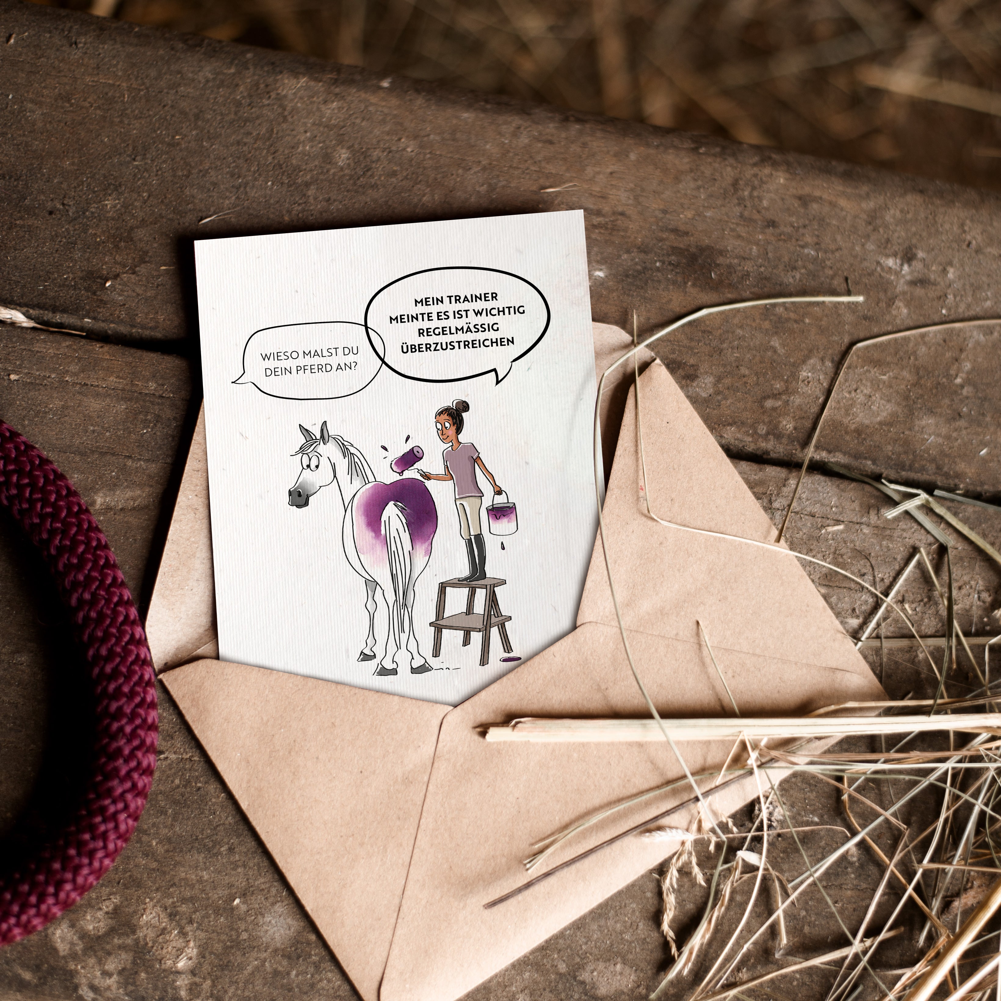 Strohpapier-Postkarte "Überstreichen"