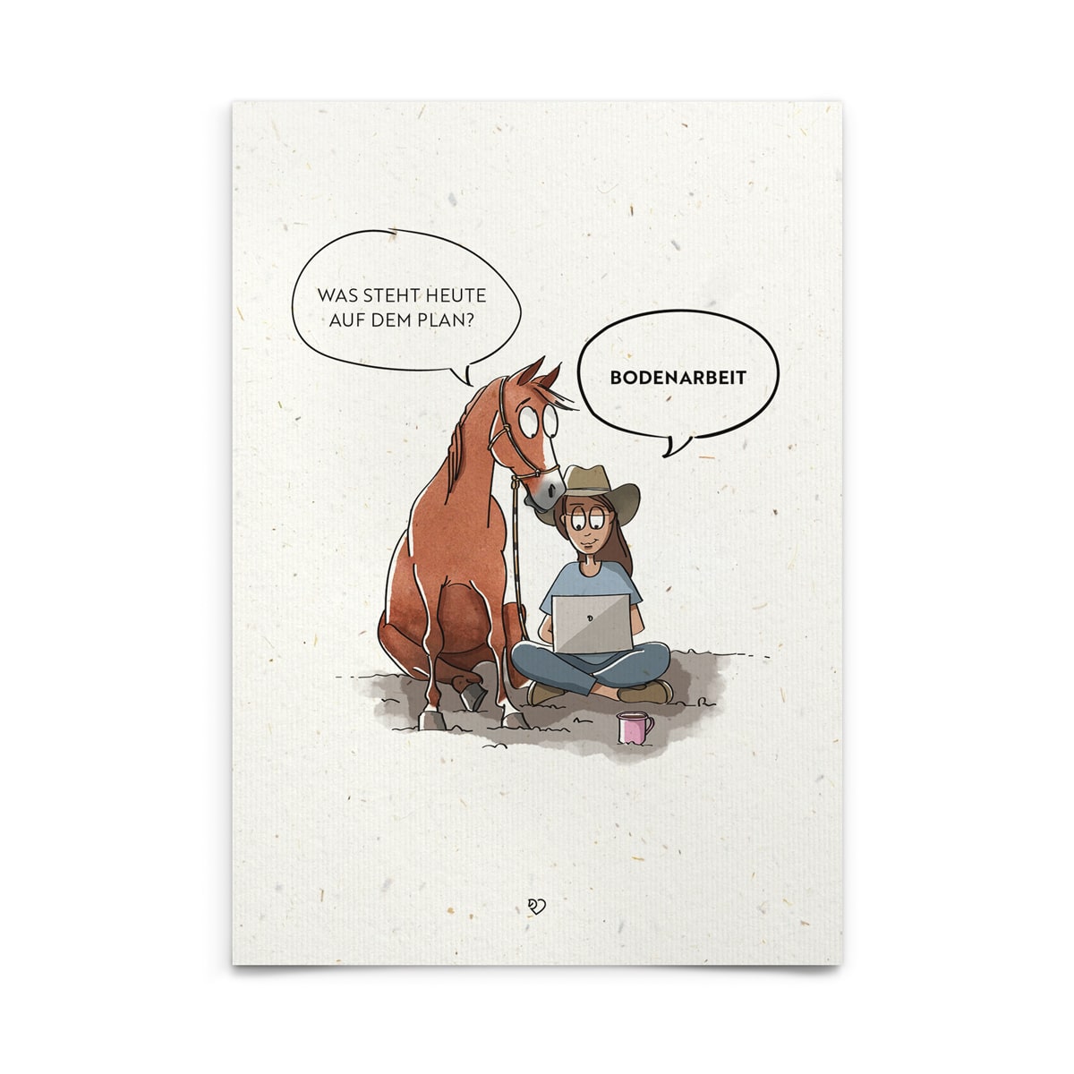 Strohpapier-Postkarte "Bodenarbeit"