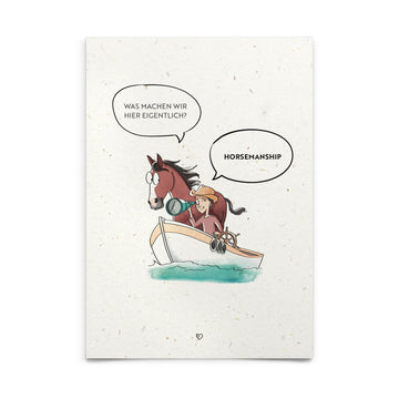 Strohpapier-Postkarte "Horsemanship"