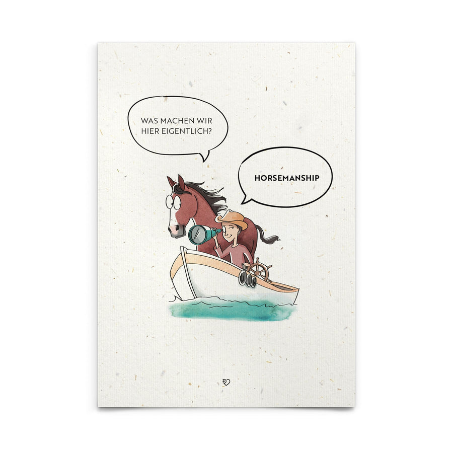 Strohpapier-Postkarte "Horsemanship"