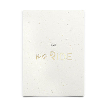 Strohpapier-Postkarte "I am mrs. ride"