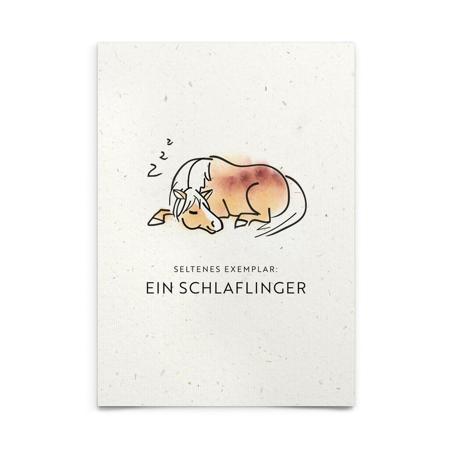 Strohpapier-Postkarte "Schlaflinger"