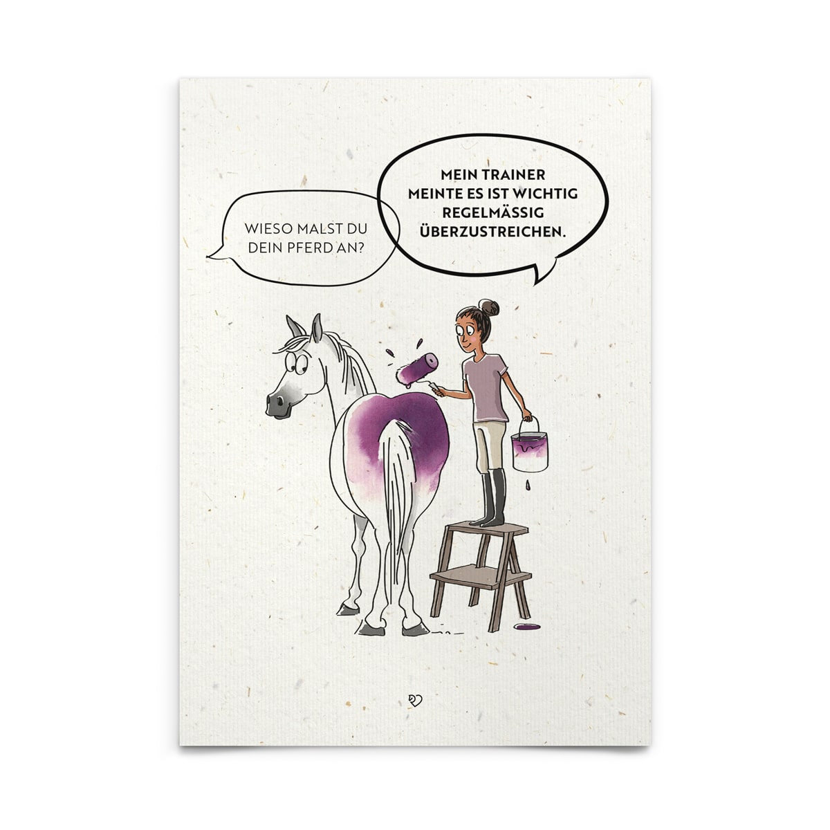 Strohpapier-Postkarte "Überstreichen"