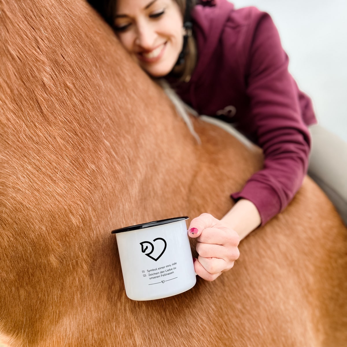 Emaille-Tasse "Fellnasenliebe"