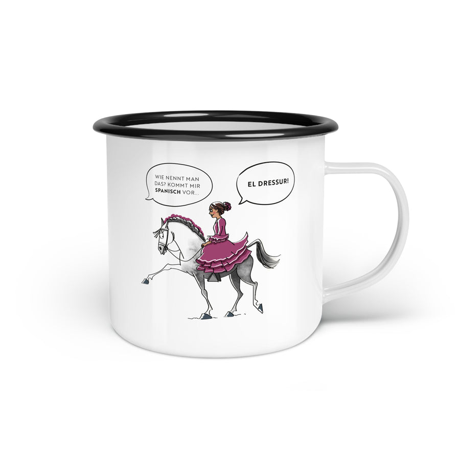 Emaille-Tasse "El-Dressur"