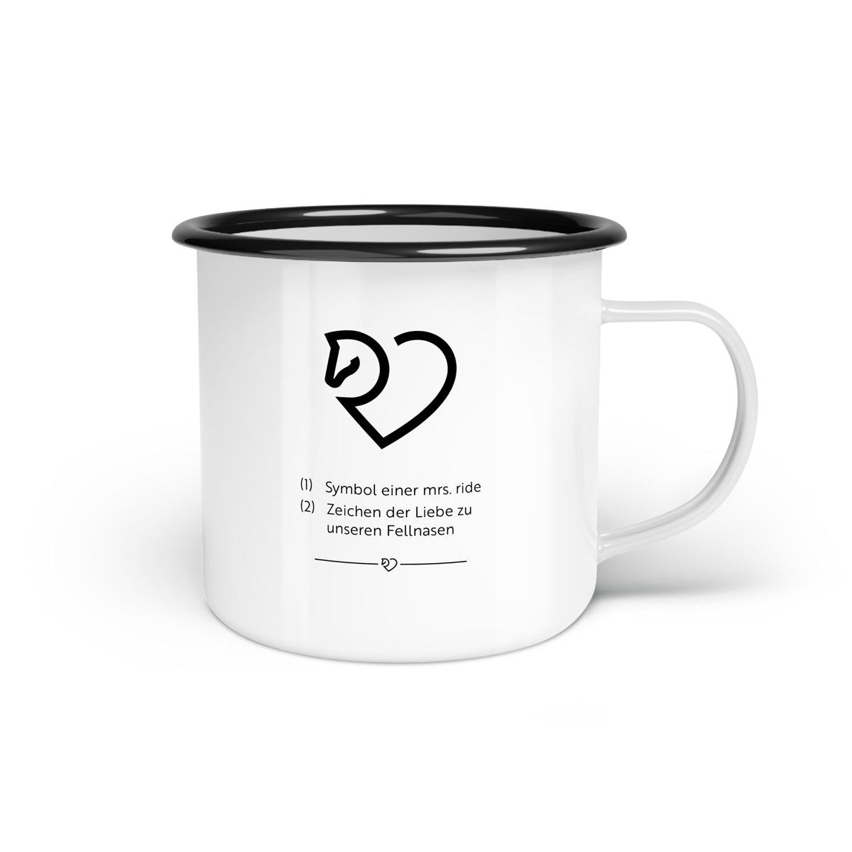 Emaille-Tasse "Fellnasenliebe"