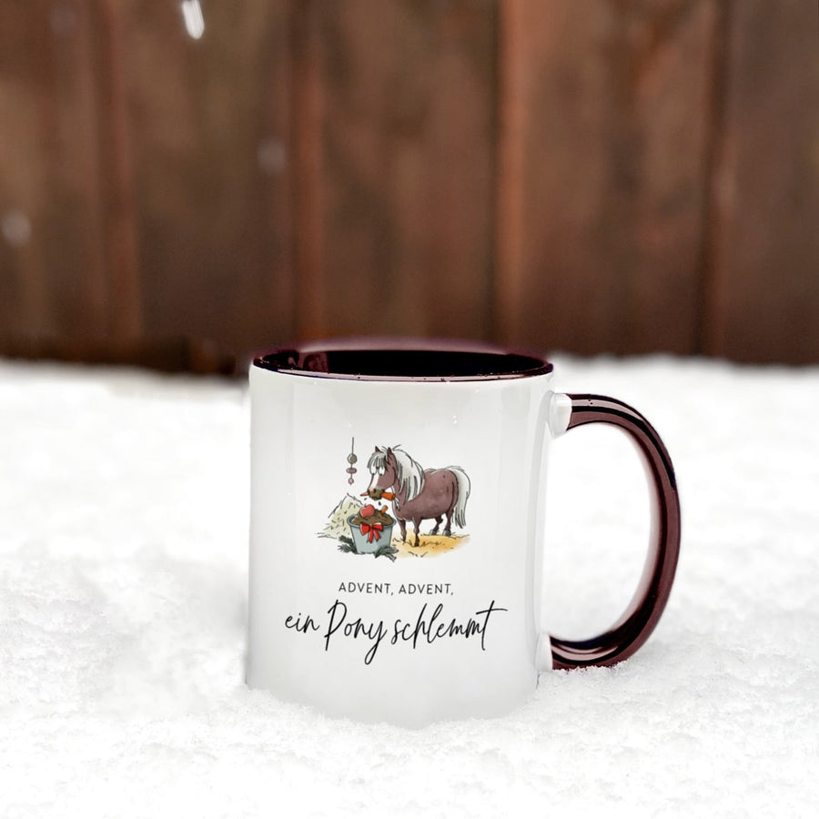 Advents-Tasse "Ein Pony schlemmt"